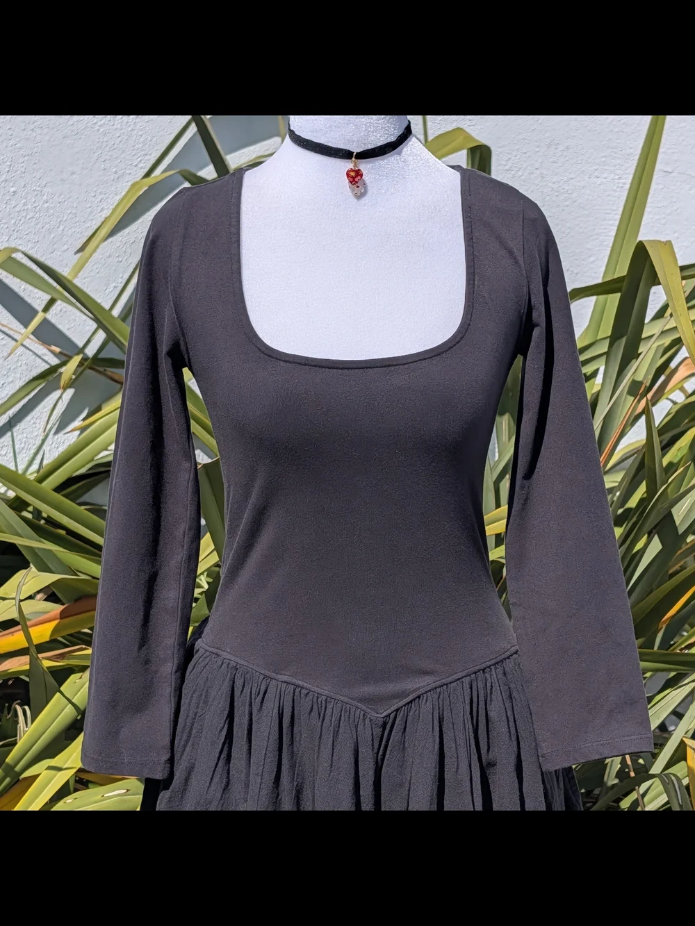 NWT Free-est By Free People Onda Drop-Waist Long-Sleeve Black Mini Dress Medium